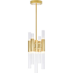 Orgue LED 8 inch Satin Gold Down Mini Pendant Ceiling Light
