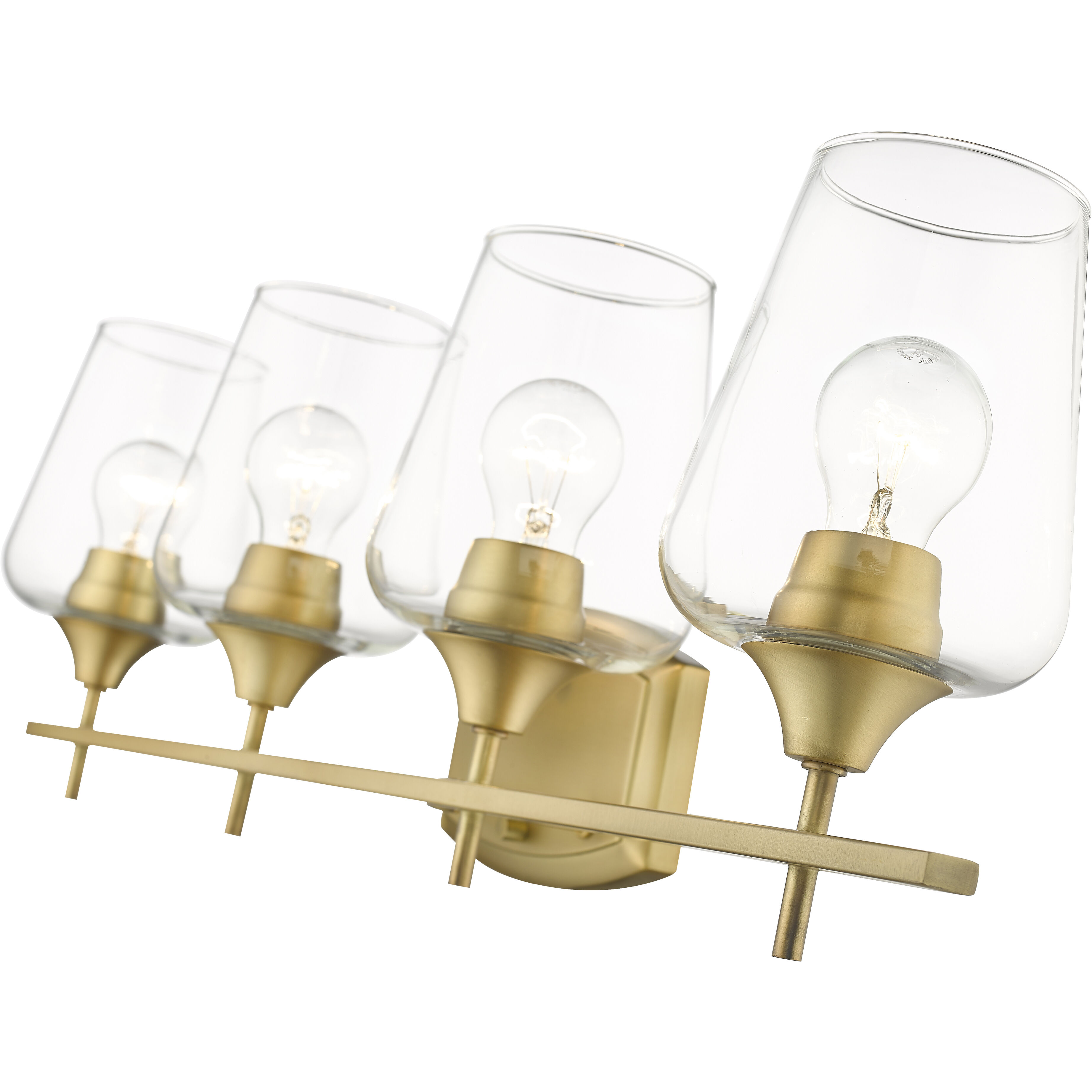 Joliet 4 Light 30 inch Olde Brass Vanity Wall Light