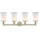 Canton 4 Light 33 inch Antique Brass Bath Vanity Light Wall Light in Matte White