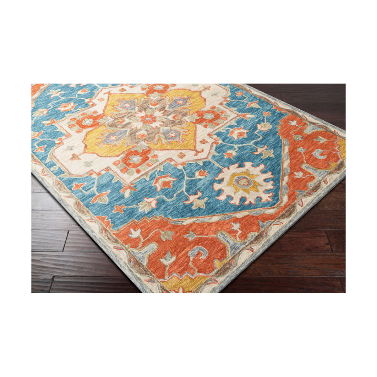 Bonifate 36 X 24 inch Navy/Aqua/Burnt Orange/Mustard/Tan/Beige Rugs