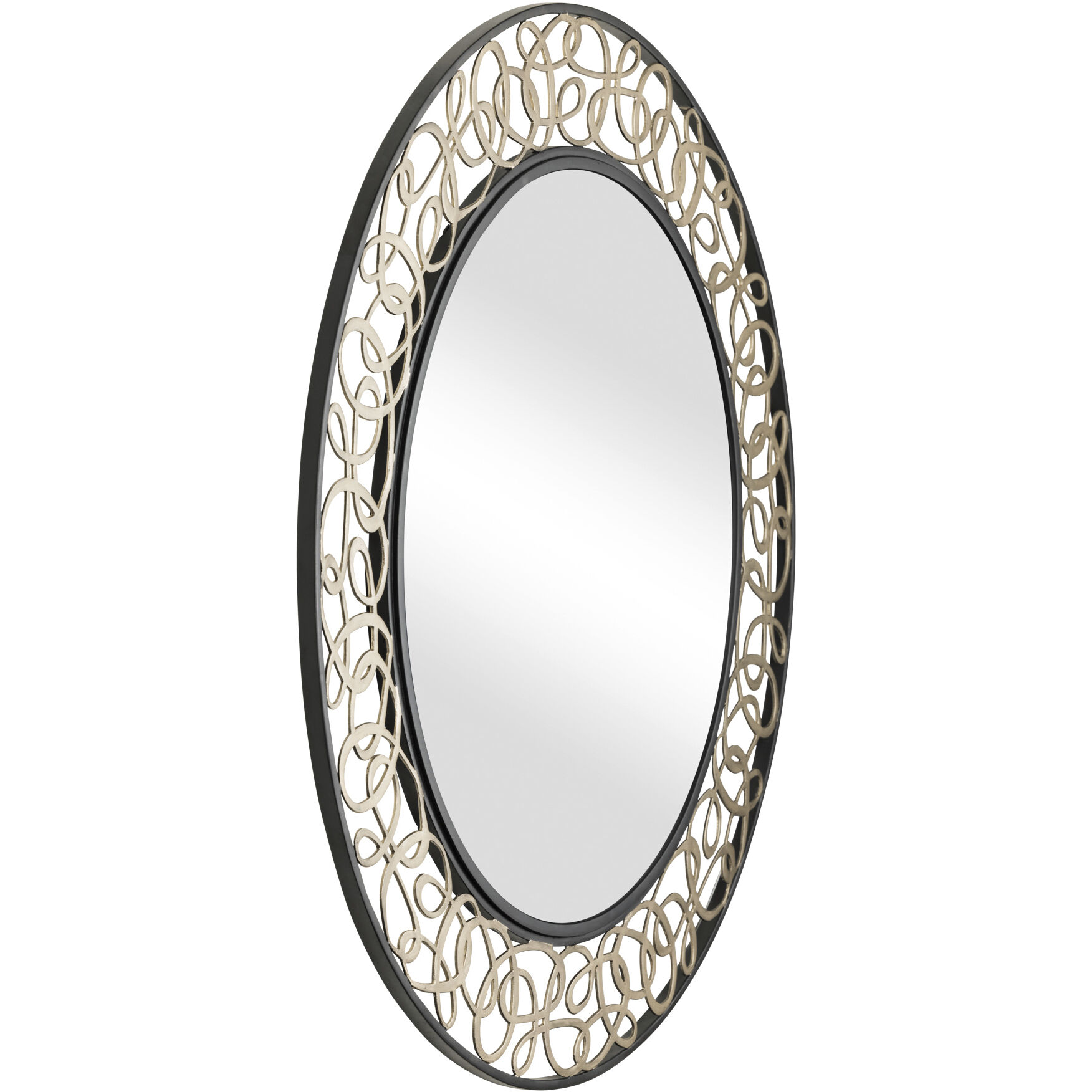 Scribble 33 X 33 inch Matte Black with Artifact Wall Mirror