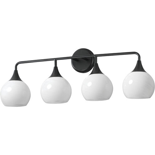 Neve 4 Light 31 inch Black Bath Vanity Wall Light