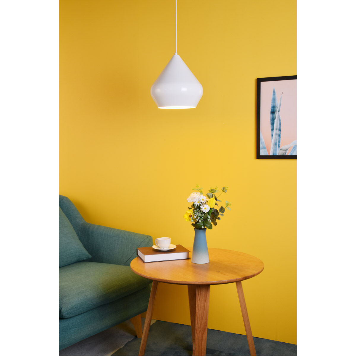 Axiom 1 Light 10 inch White Pendant Ceiling Light