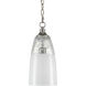 Assam 1 Light 7 inch Clear/Opal White/Antique Nickel Pendant Ceiling Light