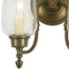 Traditional Brass 2 Light 12.5 inch Pewter Wall Sconce Wall Light in Satin Nickel