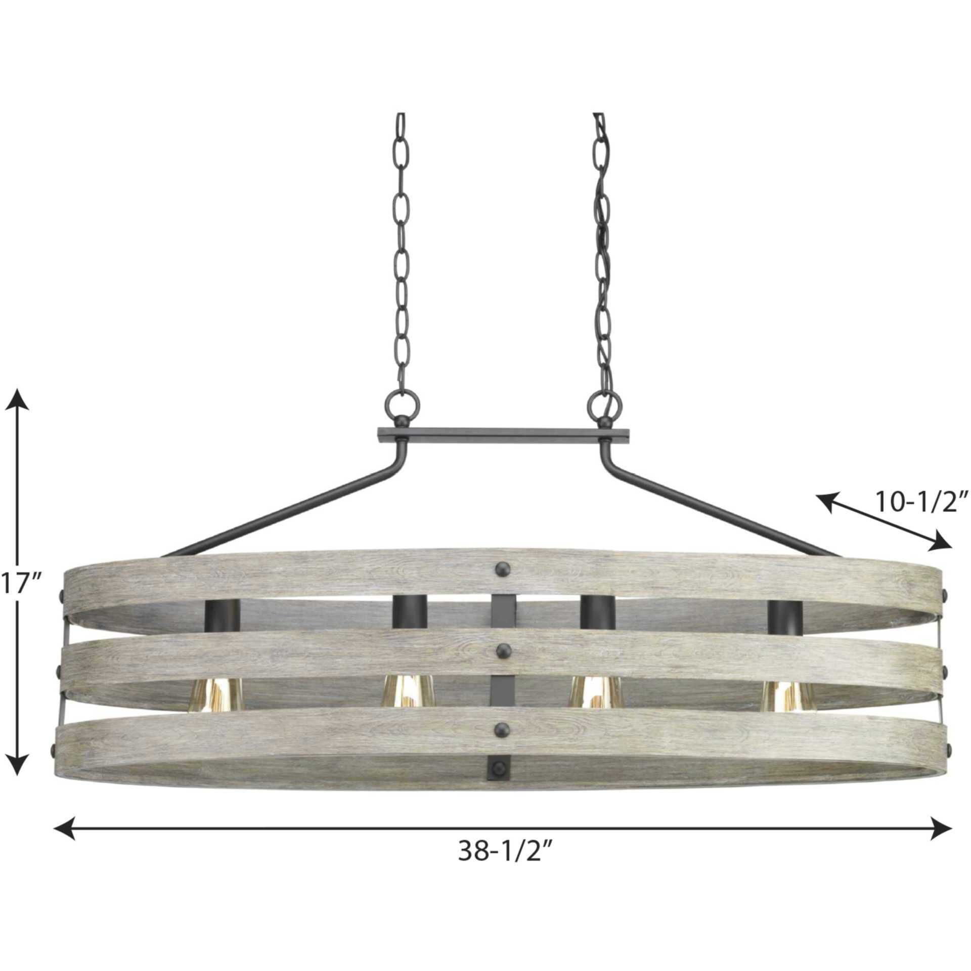 Gulliver 4 Light 39 inch Graphite Linear Chandelier Ceiling Light