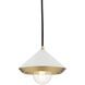 Marnie 1 Light 8 inch Aged Brass Pendant Ceiling Light in Aged Brass/Soft Off White