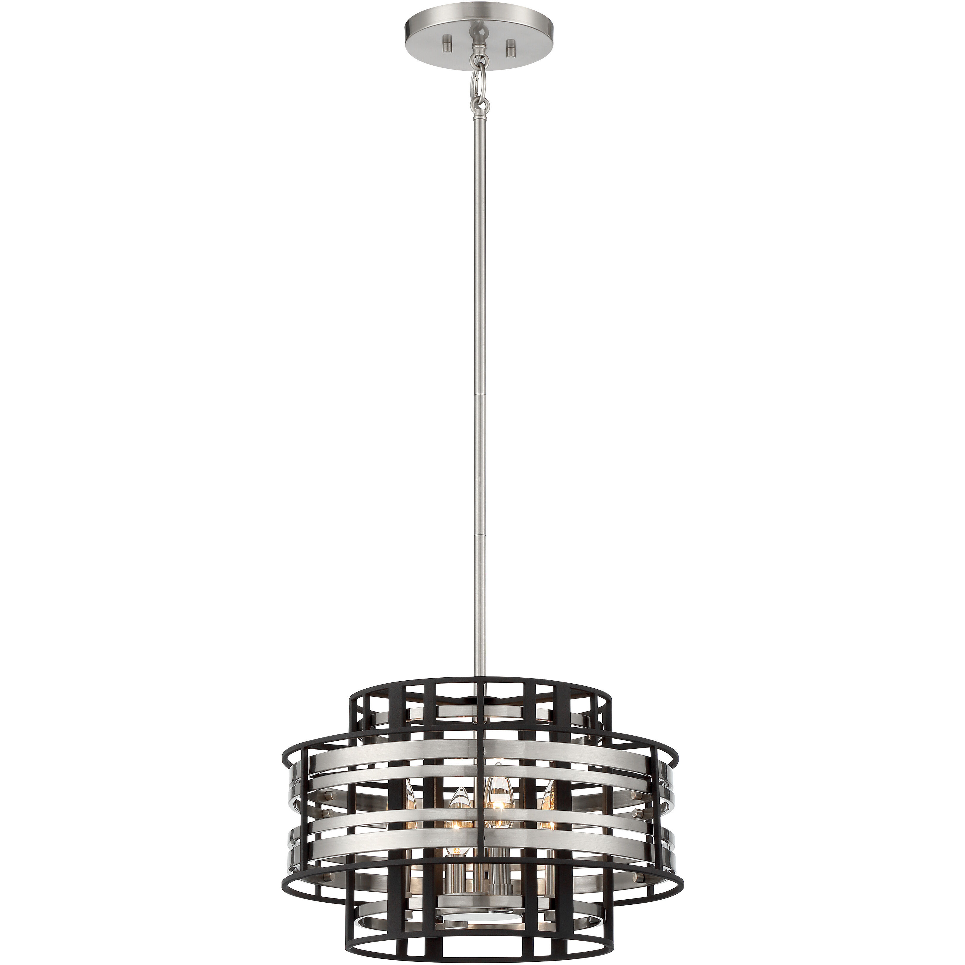Presten 4 Light 16 inch Brushed Nickel with Sand Coal Foyer Ceiling Light