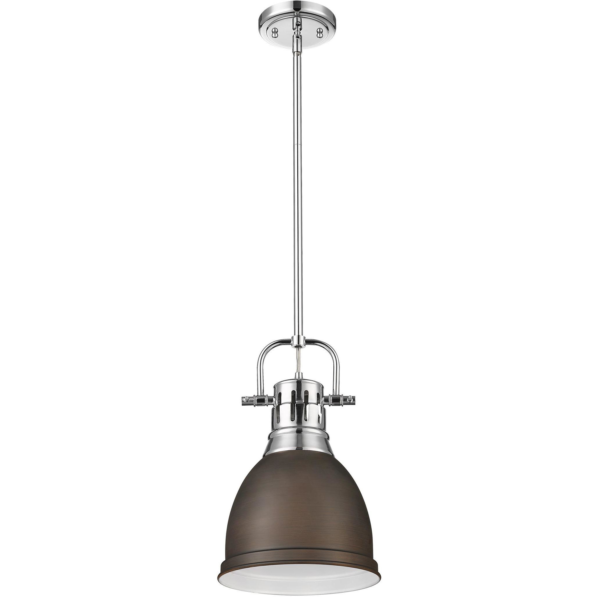 Yep Duncan 1 Light 8.88 inch Chrome Pendant Ceiling Light in Rubbed Bronze
