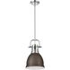 Yep Duncan 1 Light 8.88 inch Chrome Pendant Ceiling Light in Rubbed Bronze