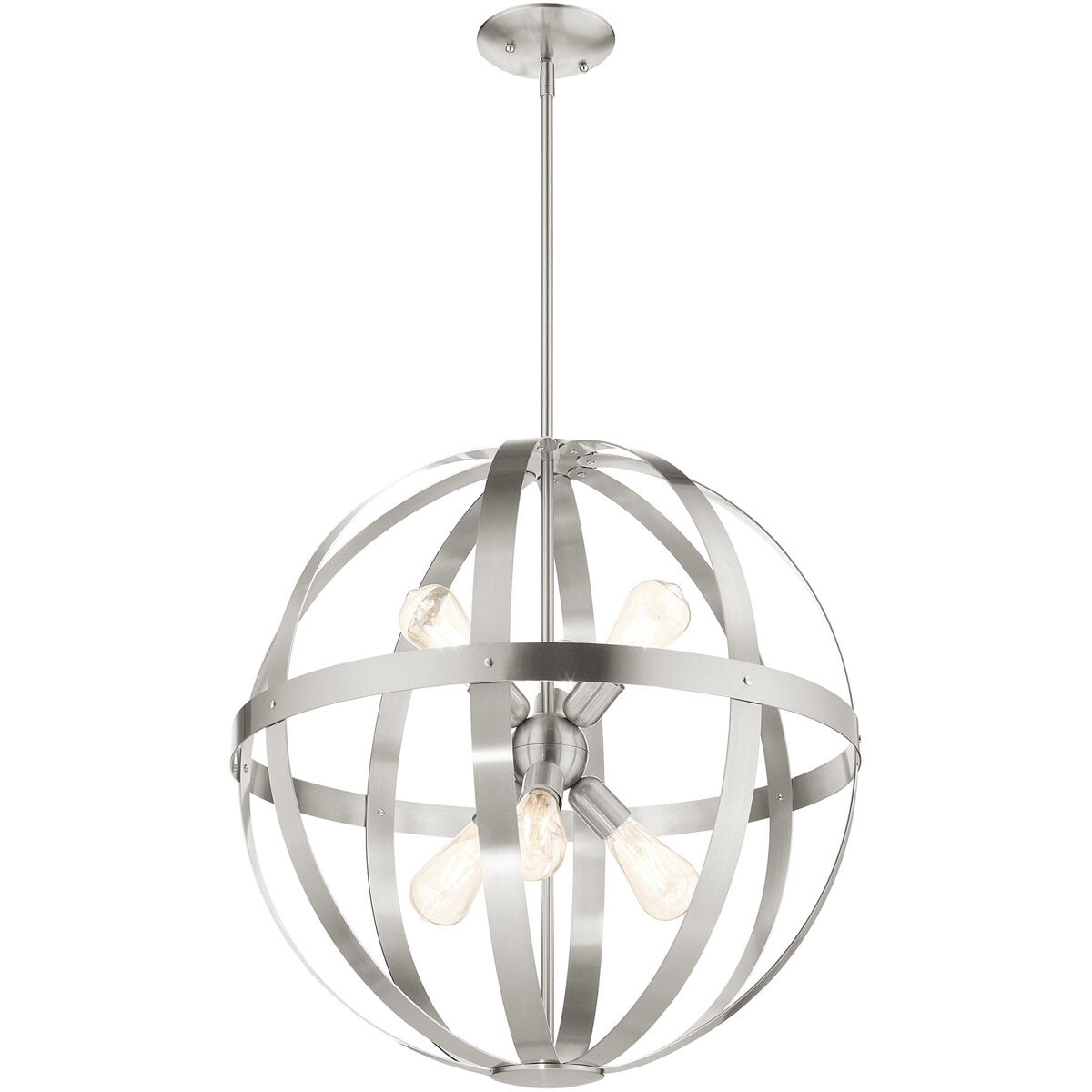 Stoneridge 6 Light 24 inch Brushed Nickel Pendant Chandelier Ceiling Light