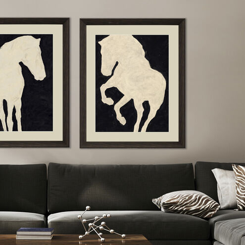 Equestrian Grace / Equestrian Style Black and Beige Framed Art