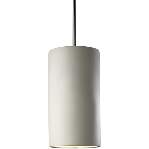 Radiance Collection LED 7 inch Gloss Black and Matte White with Antique Brass Pendant Ceiling Light