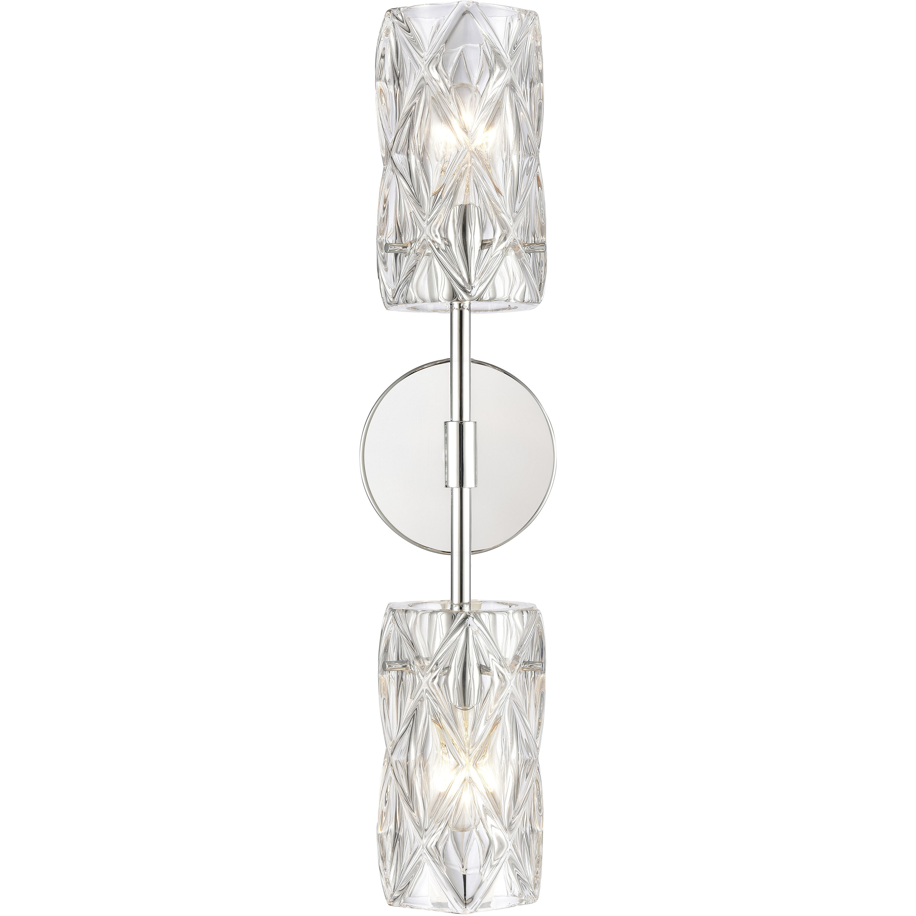Forma de Crystal 2 Light 5 inch Polished Chrome Sconce Wall Light