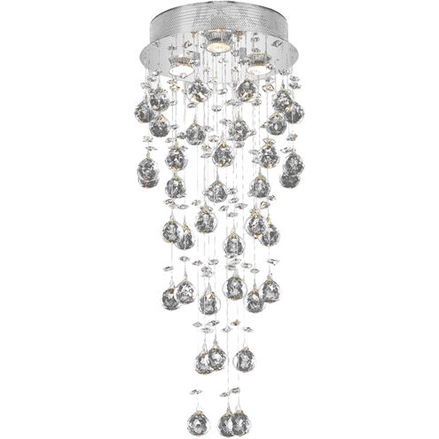 Galaxy 3 Light 12 inch Chrome Flush Mount Ceiling Light in Royal Cut