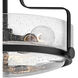 Harper LED 15 inch Black Indoor Semi-Flush Mount Ceiling Light in Clear Seedy