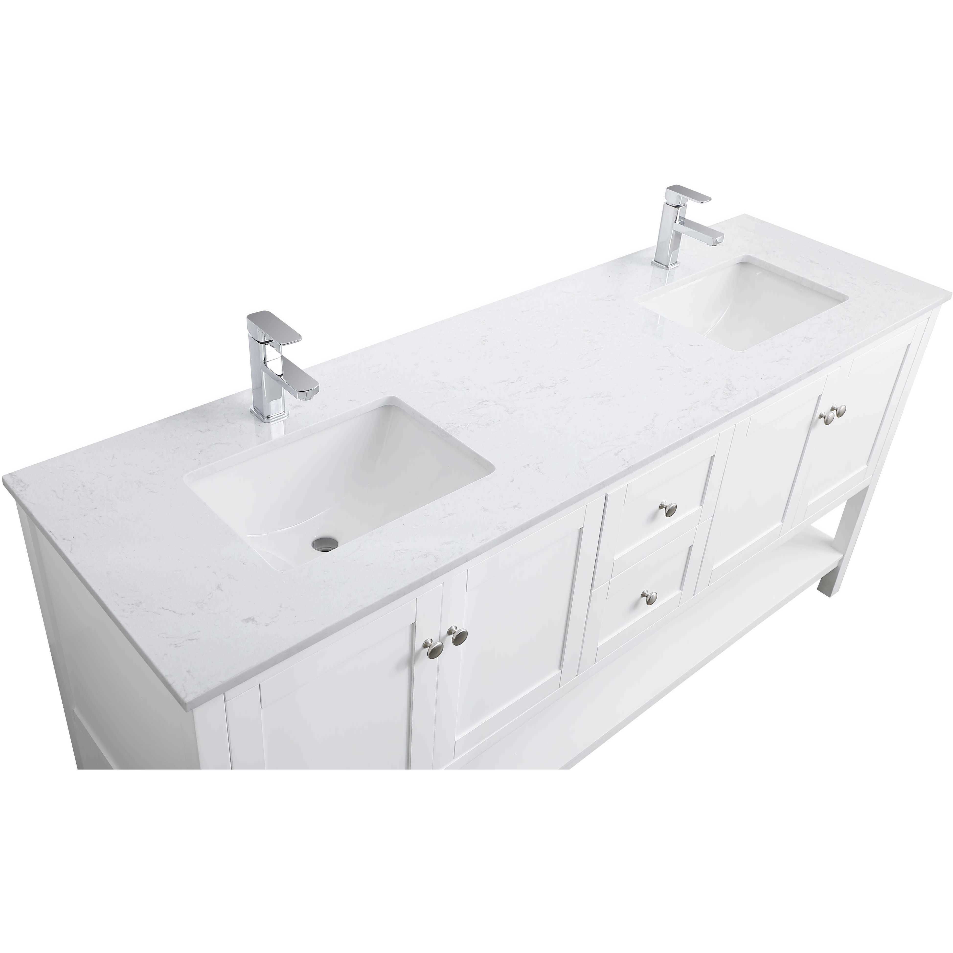 Heath 72 X 21.5 X 35 inch White Vanity Sink Set