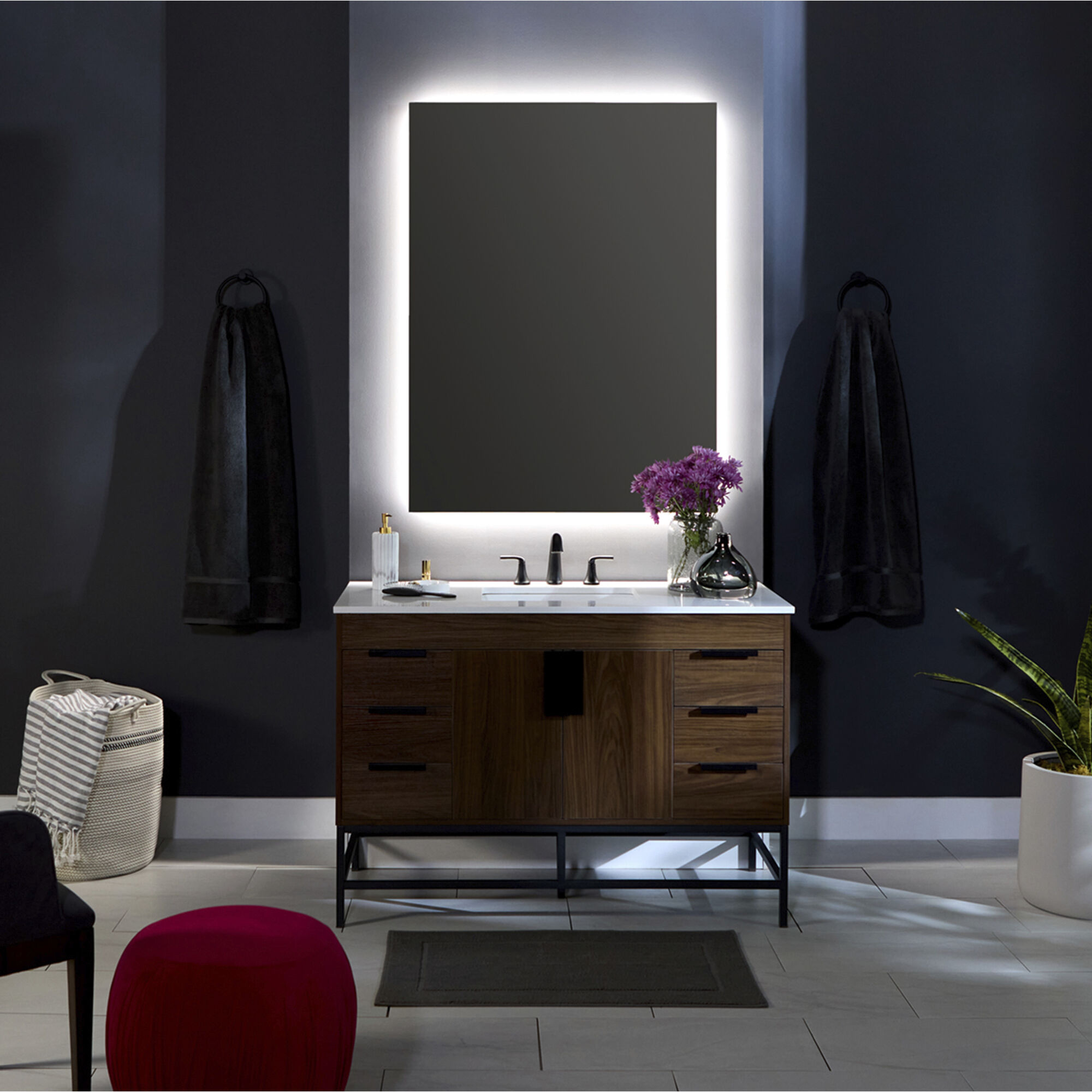 Galaxy 36 X 24 inch LED Lighted Mirror, Vanita by Oxygen