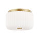 Lydia 2 Light 10 inch Aged Brass Flush Mount Ceiling Light