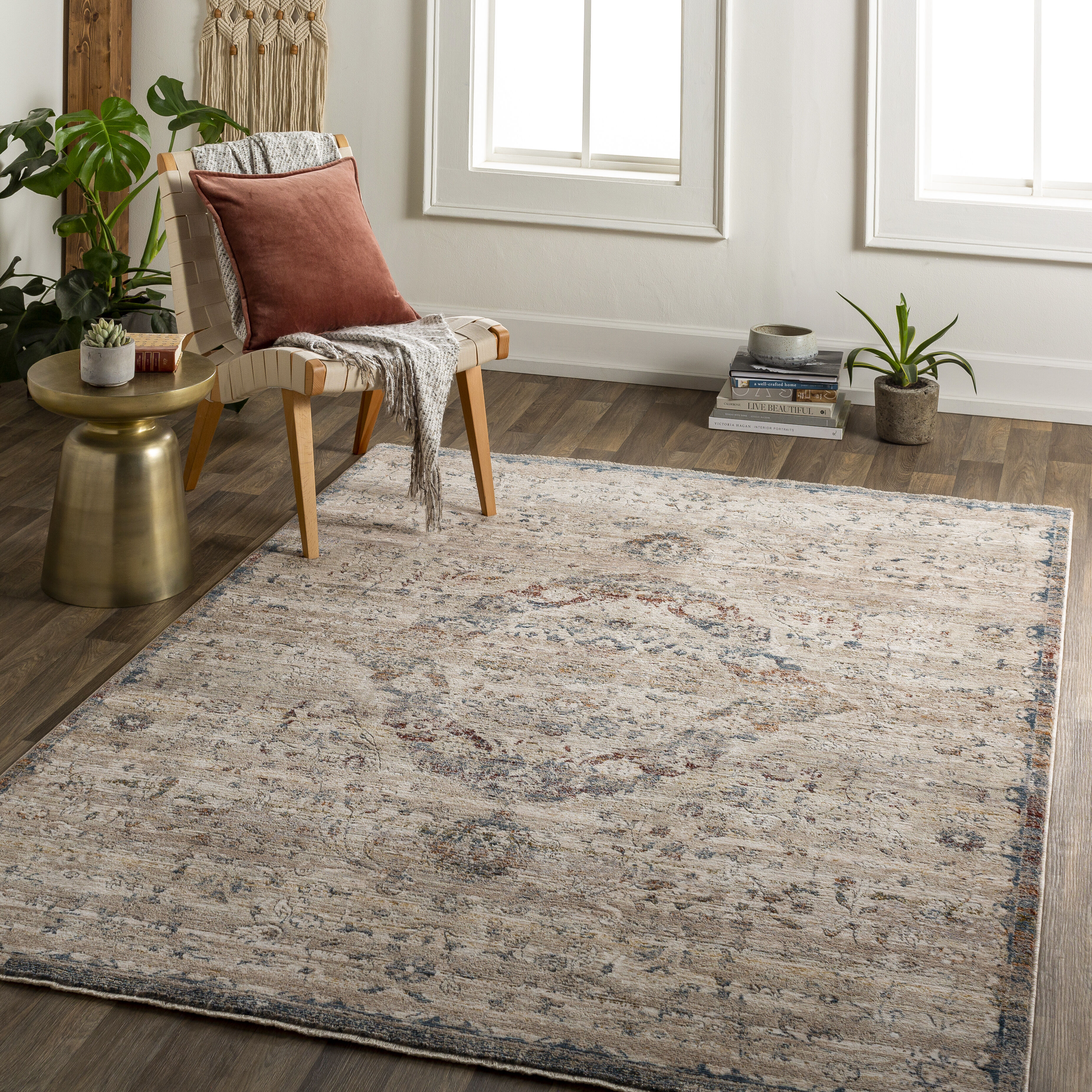 Arya 98 X 60 inch Taupe Rug, Rectangle