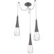 Raindrop LED 13.6 inch Graphite Swag Multi-Pendant Ceiling Light in 2700K LED