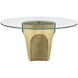 Lemy 36 inch Polished Brass and Clear Cocktail Table
