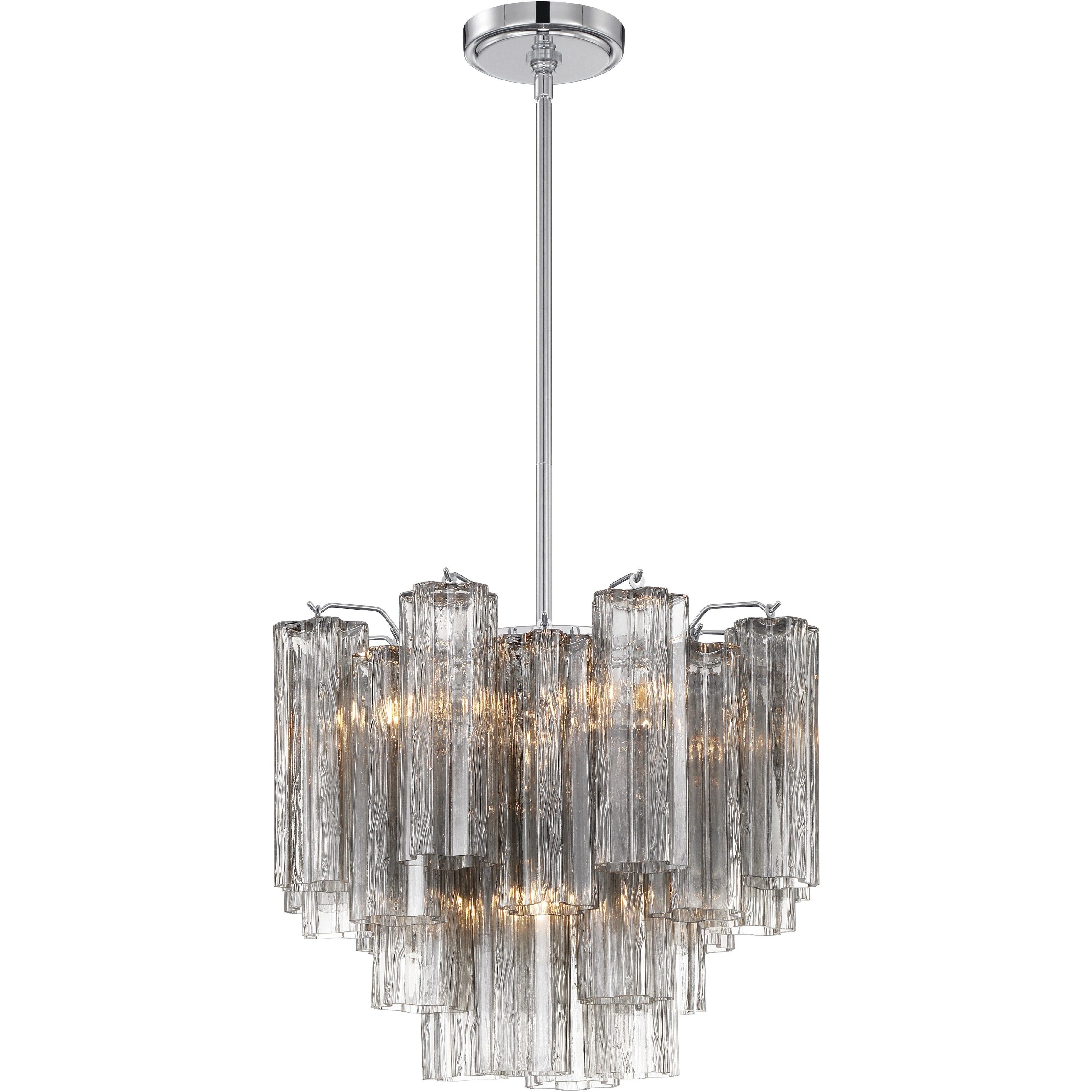 Addis 4 Light 17.75 inch Polished Chrome Mini Chandelier Ceiling Light in Smoke