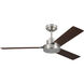 Jovie 52 52 inch Brushed Steel with Silver/American Walnut reversible blades Indoor/Outdoor Ceiling Fan