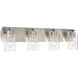 Hendrix 4 Light 30.75 inch Brushed Polished Nickel Vanity Light Wall Light