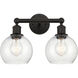Edison Athens 2 Light 15 inch Oil Rubbed Bronze Bath Vanity Light Wall Light in Seedy Glass