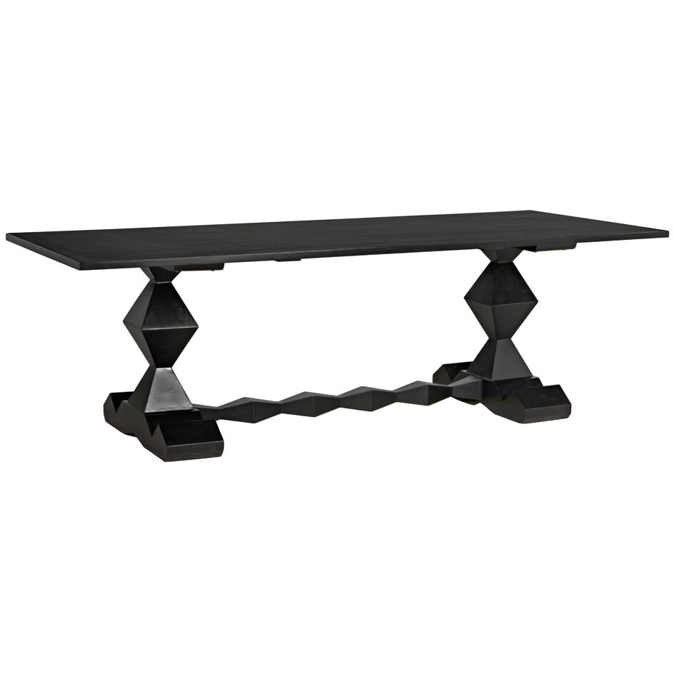 Madeira 96 X 40 inch Hand Rubbed Black Dining Table