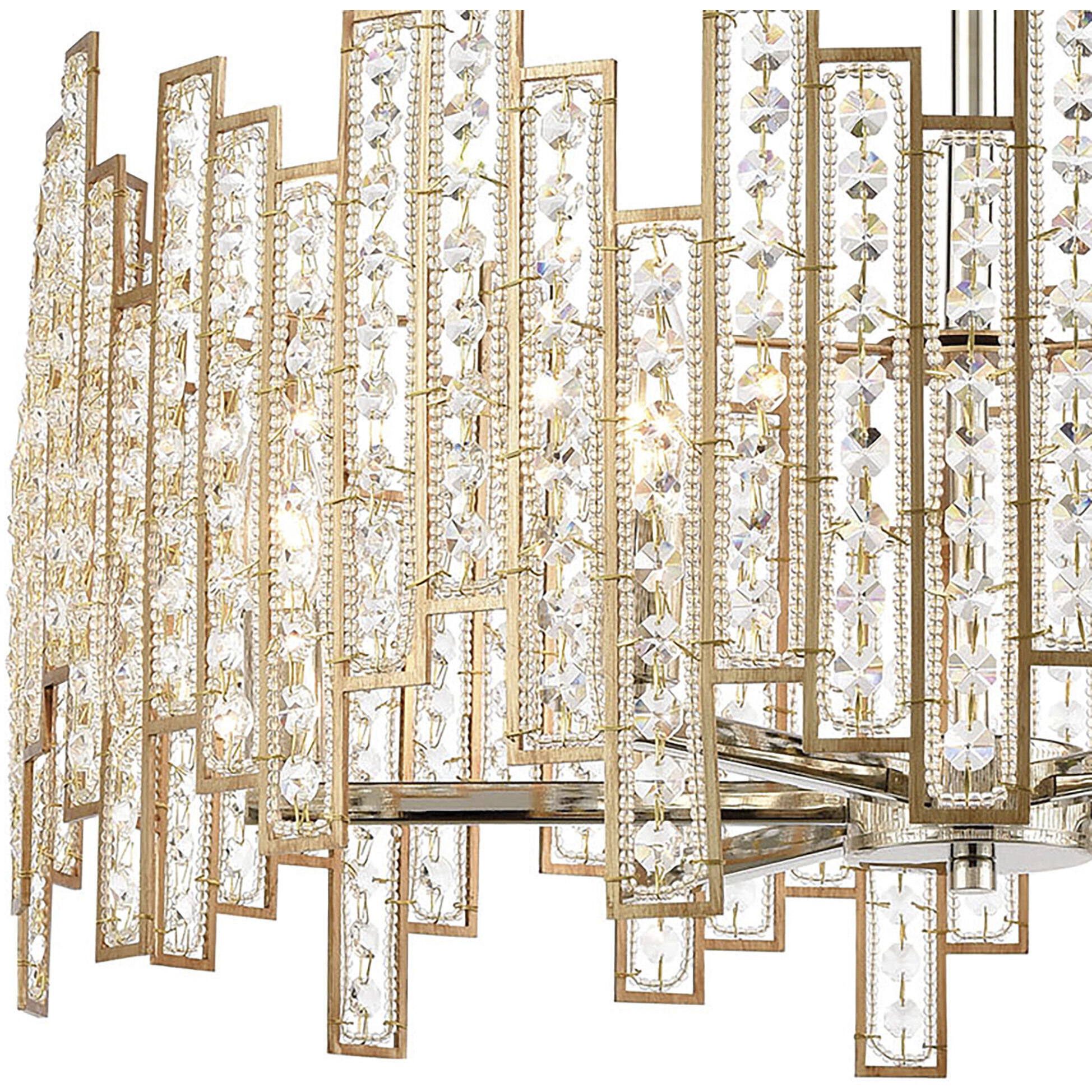Equilibrium 6 Light 24 inch Matte Gold Chandelier Ceiling Light
