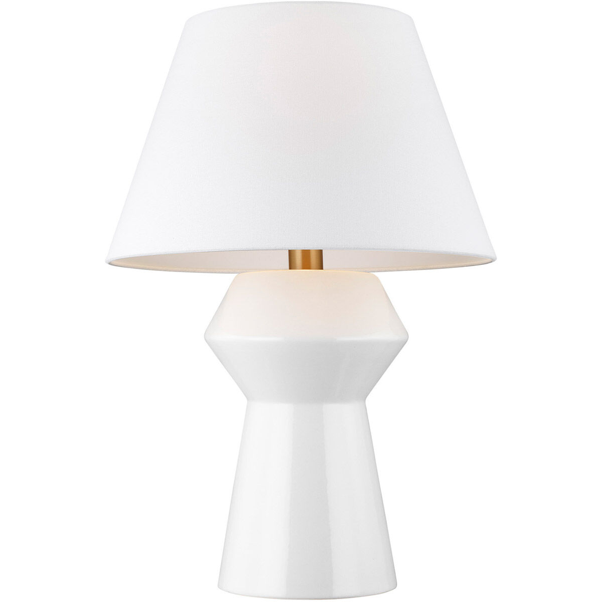C&M by Chapman & Myers Abaco 24.5 inch 9 watt Arctic White Table Lamp Portable Light in Arctic White / Burnished Brass