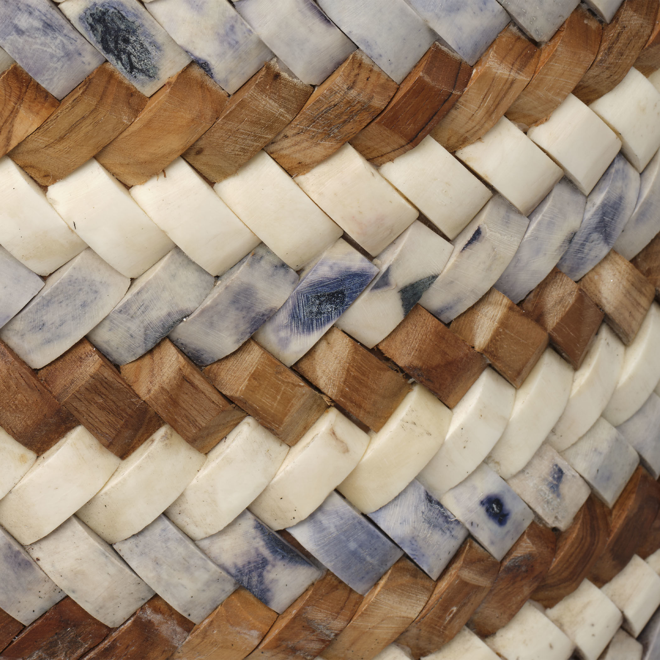 Interwoven 18 X 14.5 inch Blue and White and Natural Side Table, Inline