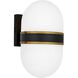 Capsule 1 Light 6 inch Matte Black and Textured Gold Sconce Wall Light, Brian Patrick Flynn