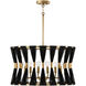 Bianca 6 Light 25 inch Black Rope and Patinaed Brass Pendant Ceiling Light