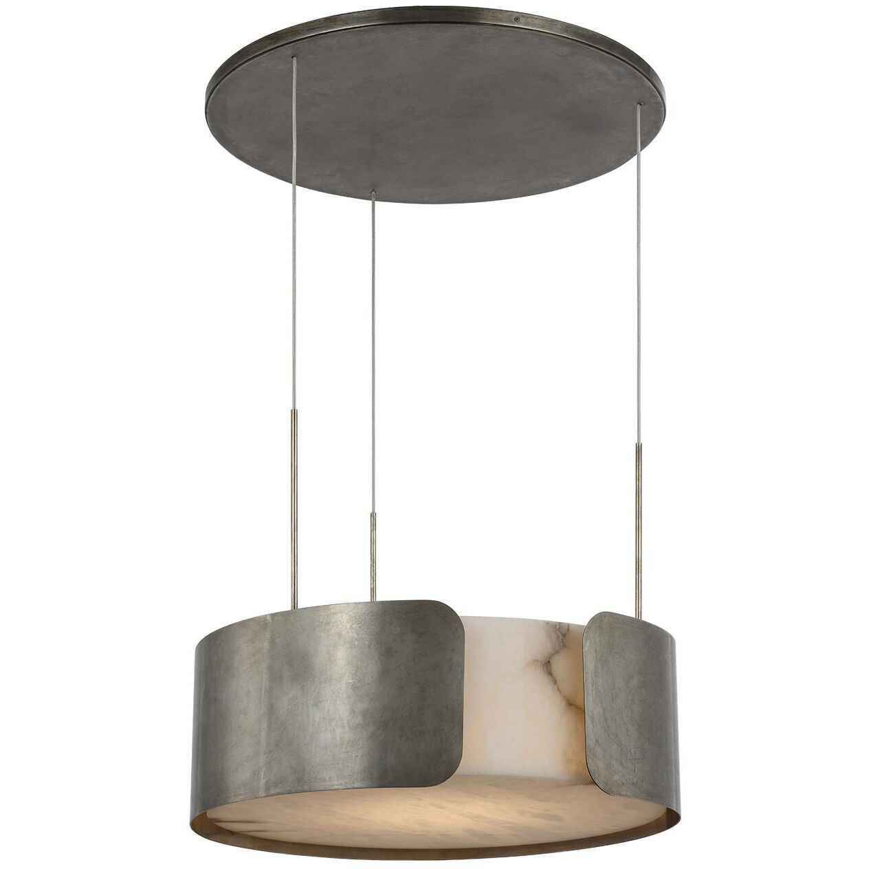 Anne-Marie Barton Armise LED 27.5 inch Mottled Pewter Drum Chandelier Ceiling Light