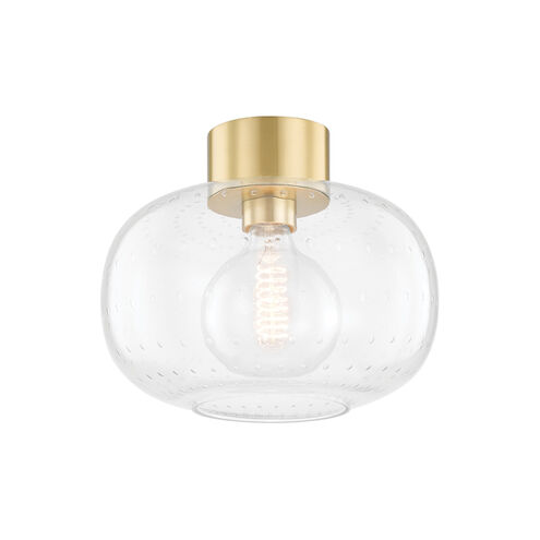 Harlow 1 Light 12 inch Aged Brass Flush Mount Ceiling Light