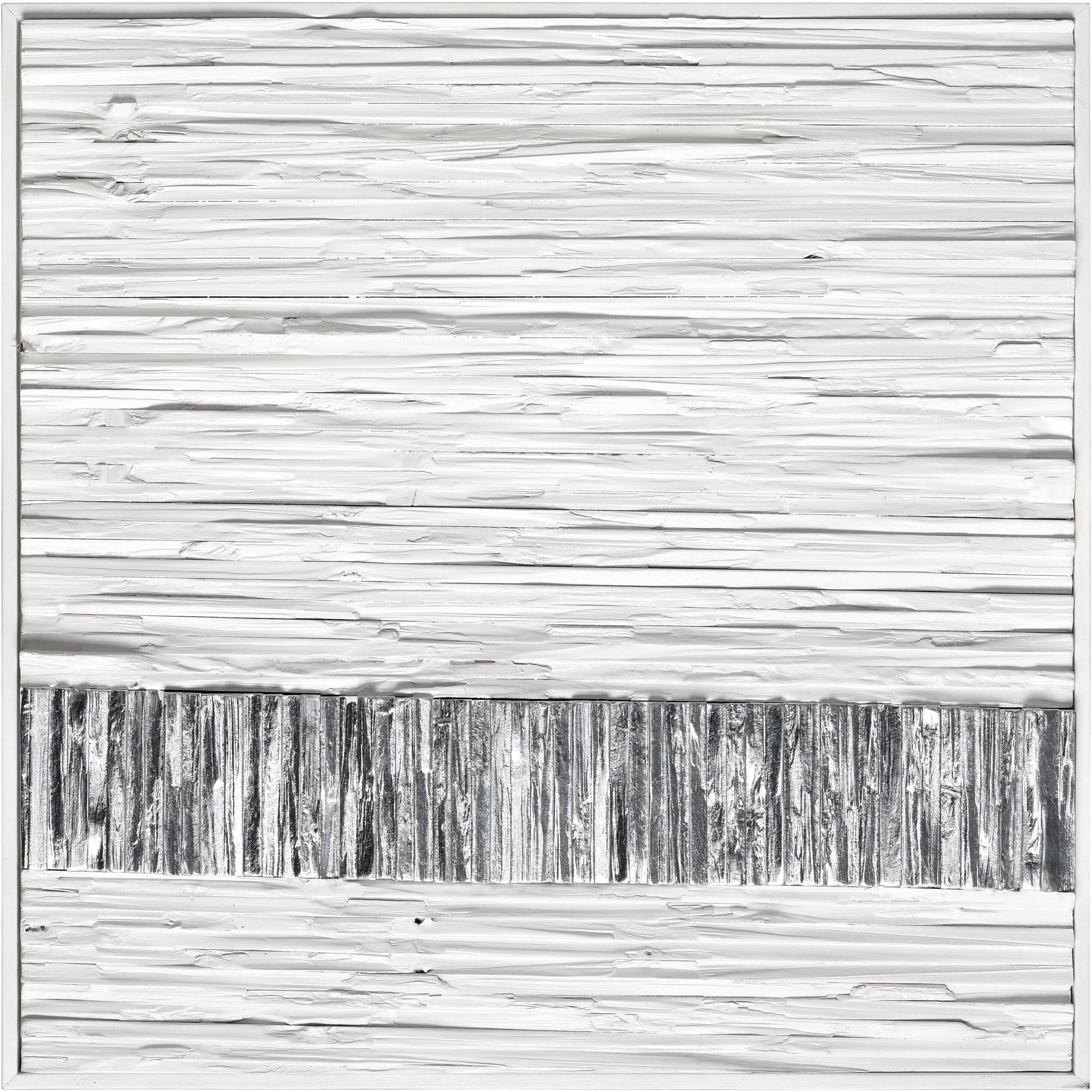 Stripe Wood I White Dimensional Wall Art