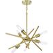 Astra 6 Light 22.57 inch Satin Brass Chandelier Ceiling Light, Design Series