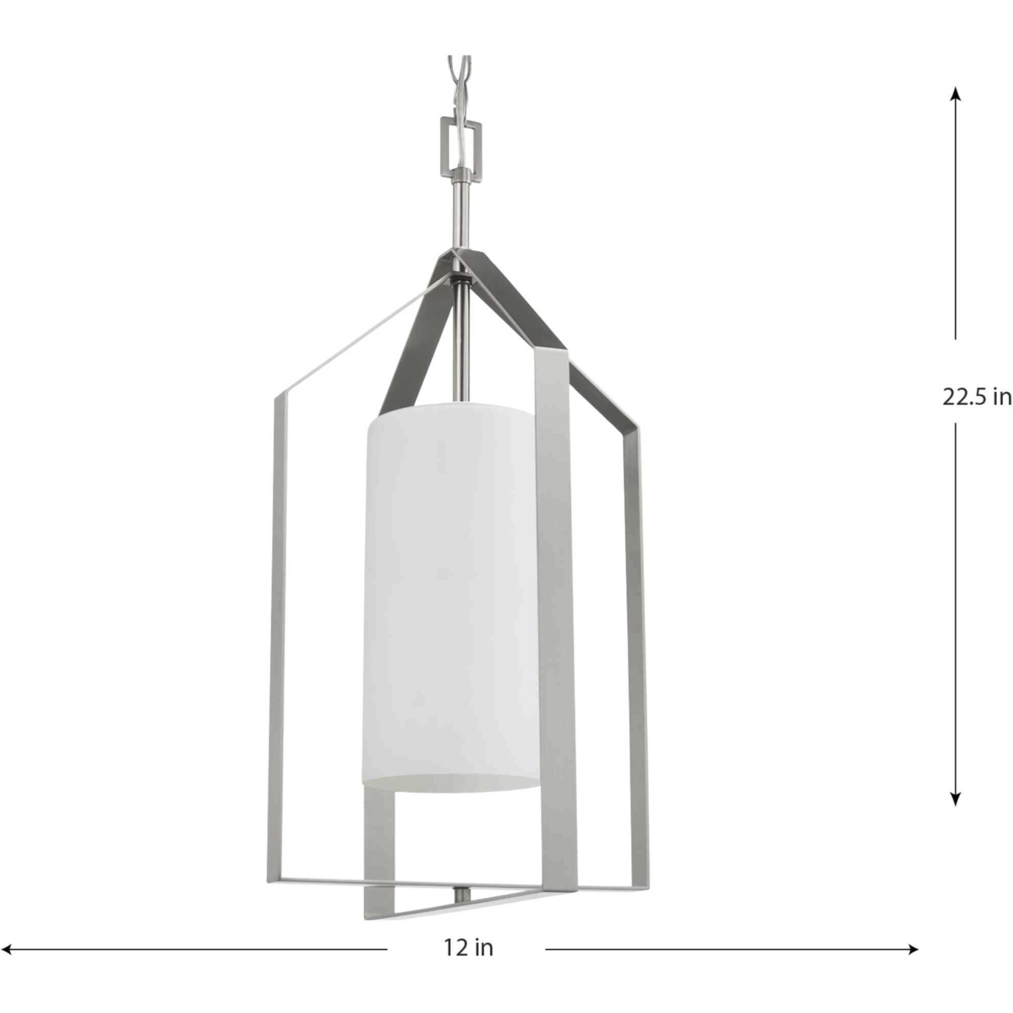 Vertex 1 Light 12 inch Brushed Nickel Foyer Light Ceiling Light