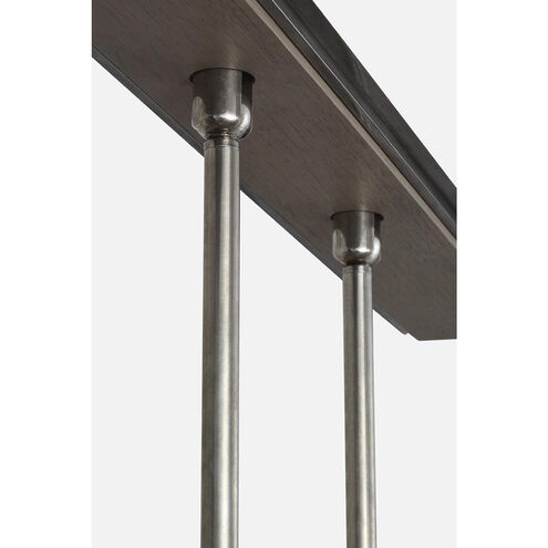 Anne-Marie Barton Remi Linear Pendant Ceiling Light in Mottled Pewter and Warm Walnut