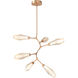 Aalto LED 38.8 inch Novel Brass Chandelier Ceiling Light in 3000K LED, Optic Rib Amber, Modern Vine