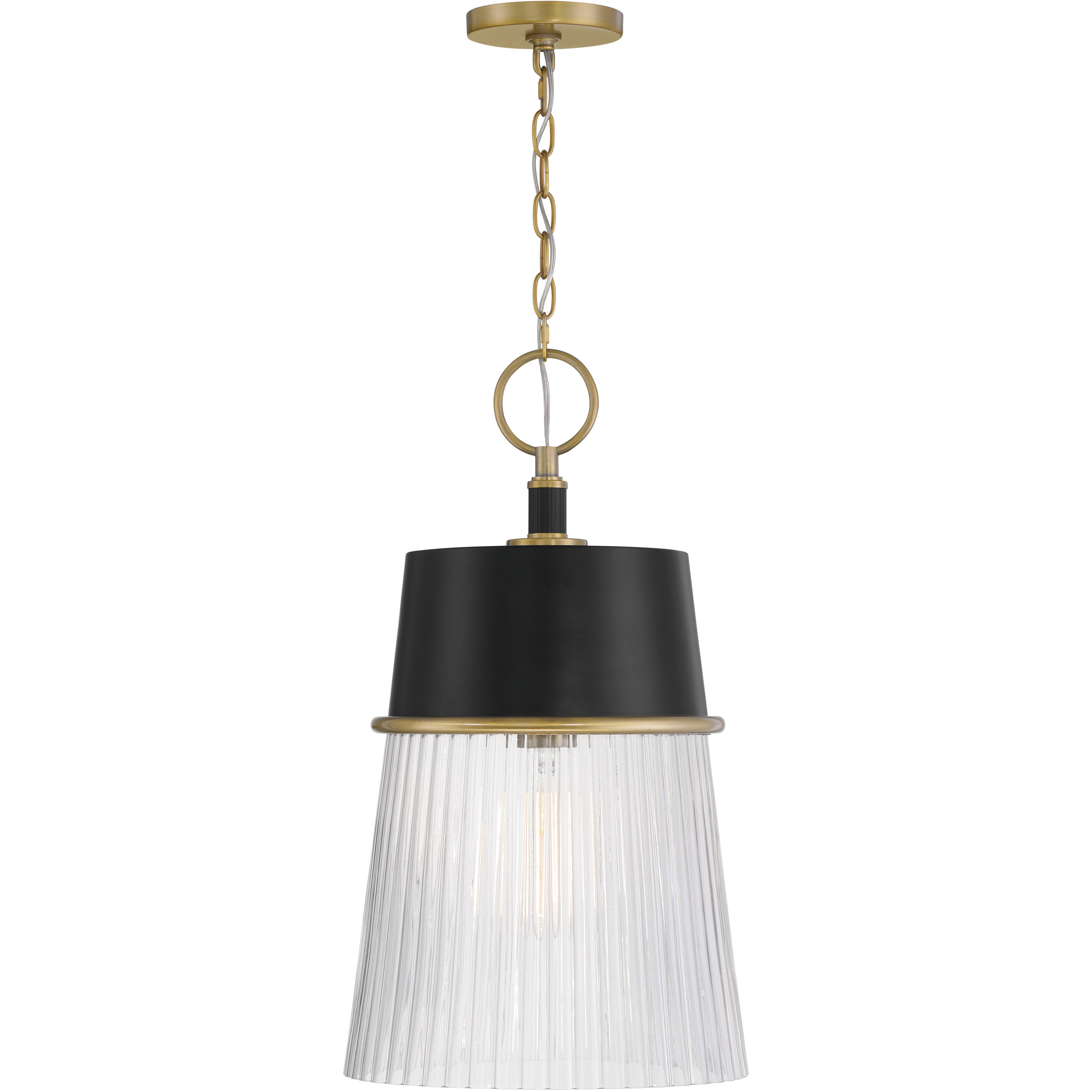 Stamford 1 Light 13 inch Legacy Brass and Dark Matte Black Pendant Ceiling Light