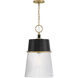 Stamford 1 Light 13 inch Legacy Brass and Dark Matte Black Pendant Ceiling Light