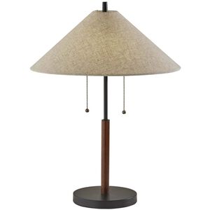 Palmer 24 inch 40.00 watt Black / Walnut Wood Table Lamp Portable Light