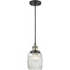Franklin Restoration Colton LED 6 inch Black Antique Brass Mini Pendant Ceiling Light, Franklin Restoration