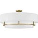 Graham 30 inch Lacquered Brass Indoor Semi-Flush Mount Ceiling Light, Convertible