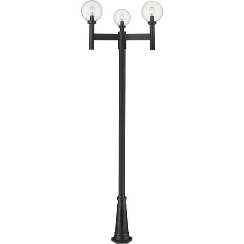 Laurent 3 Light 112 inch Black Outdoor Post Mounted Fixture