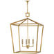 Denison 4 Light 26 inch Contemporary Gold Leaf Lantern Pendant Ceiling Light, Large